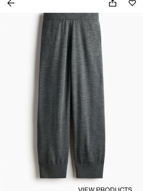 Stella McCartney Grey Merino Knit Wide-Leg Pants